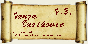 Vanja Bušiković vizit kartica